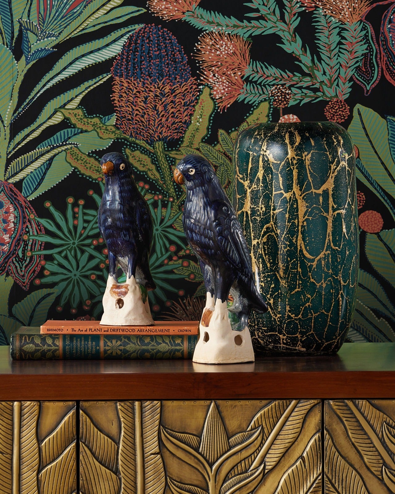 Tang Dynasty Parrots Set of 2.