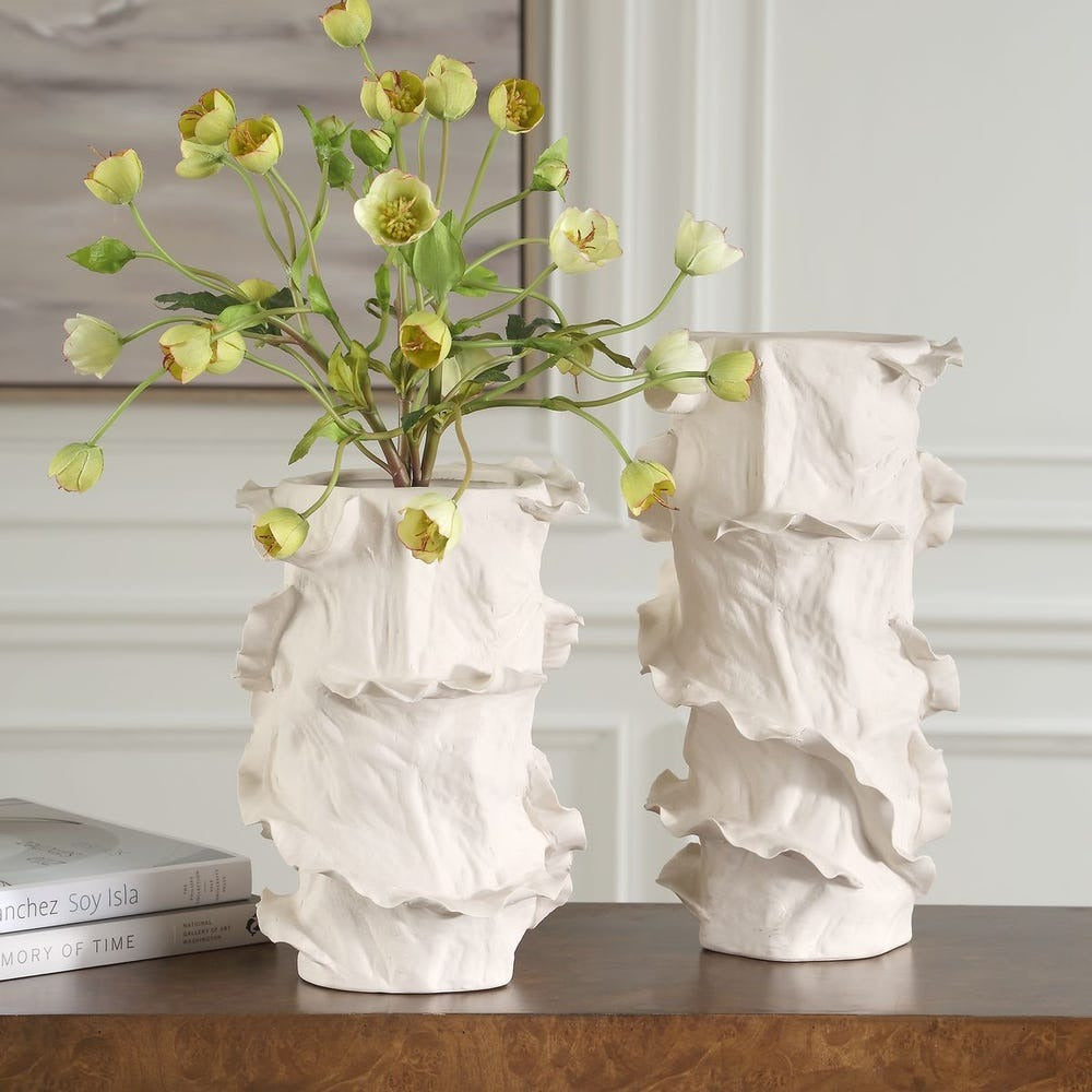 Ripple Crest Vases - Set of 2.