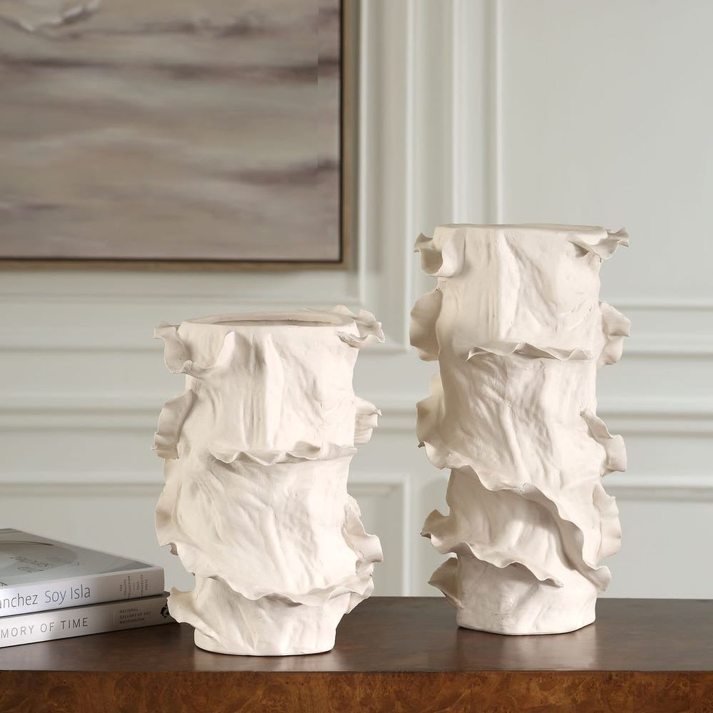Ripple Crest Vases - Set of 2.