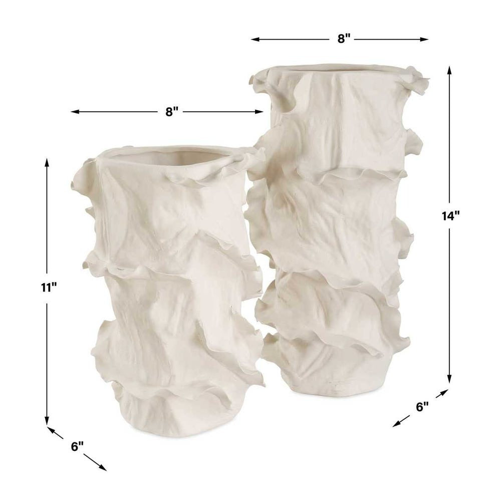 Ripple Crest Vases - Set of 2.