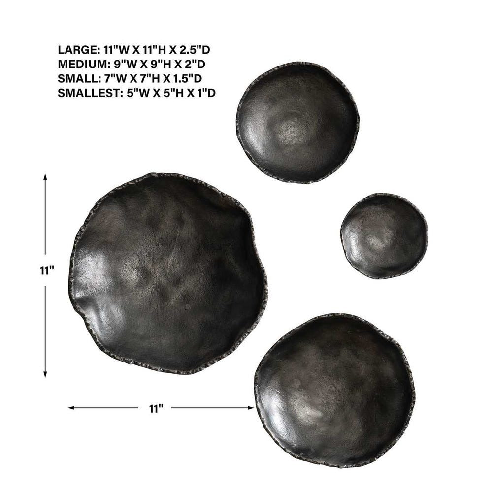 Lucky Coins Outdoor Metal Wall Decor Set of 4 - Nickel.