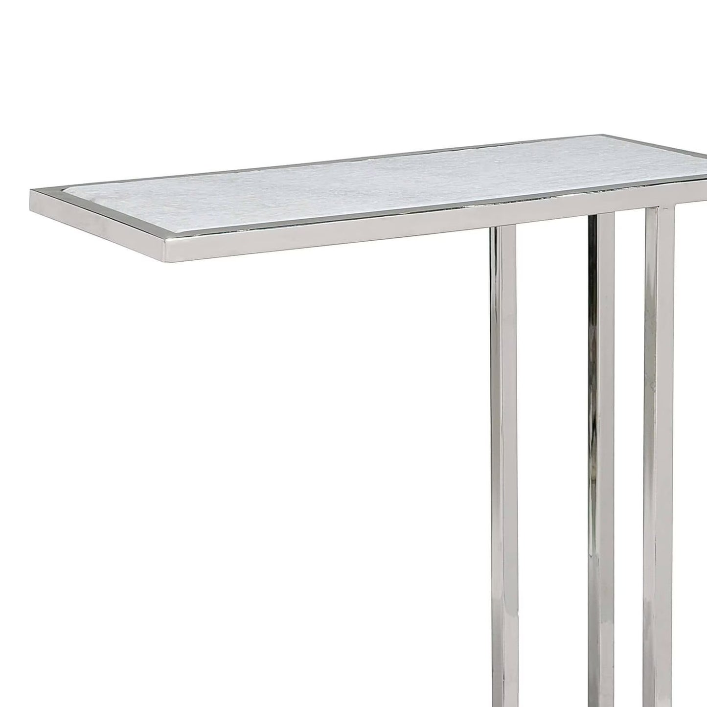 Echelon Sofa Hugger Table (Polished Nickel).