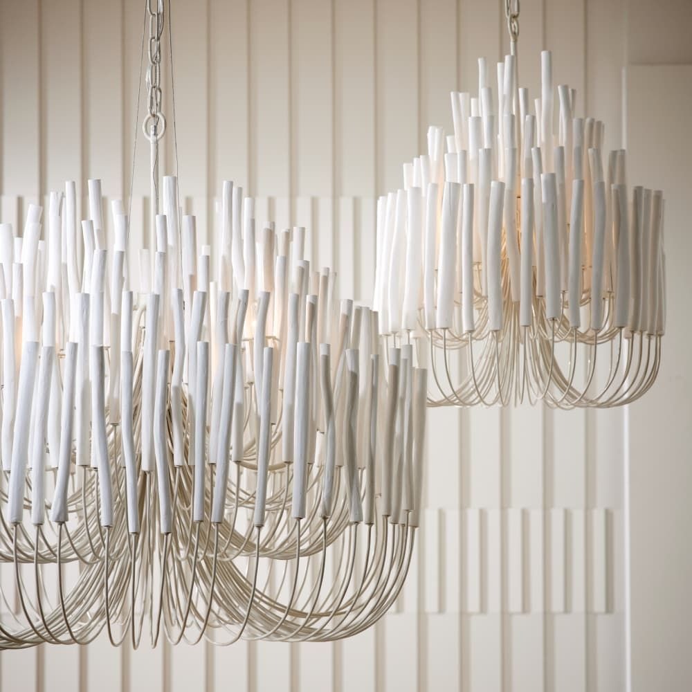 Tilda Large Chandelier - White Wood.