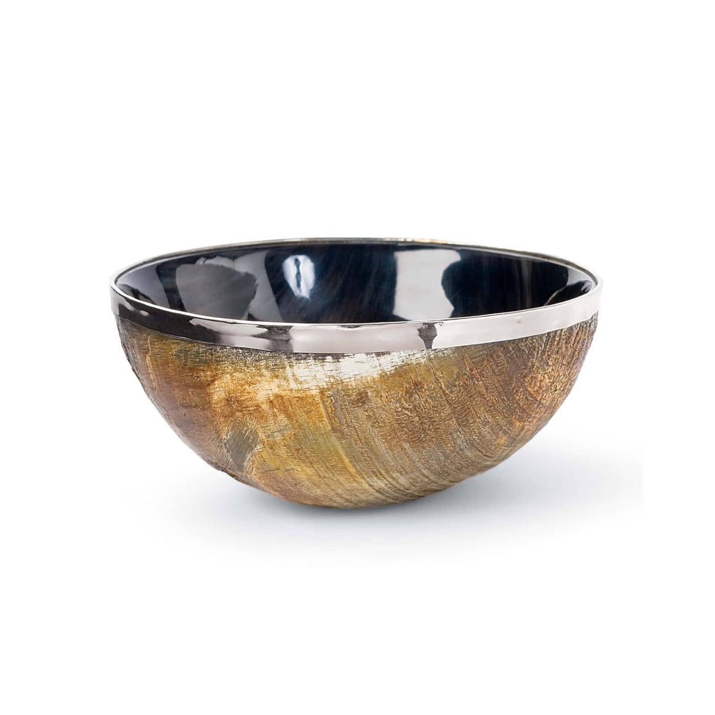 Polished Horn And Brass Bowl.