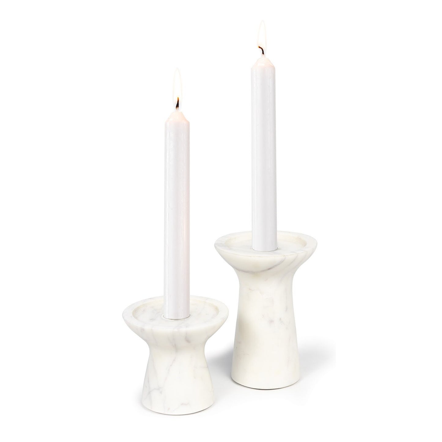 Klein Marble Candle Holder Set (White).