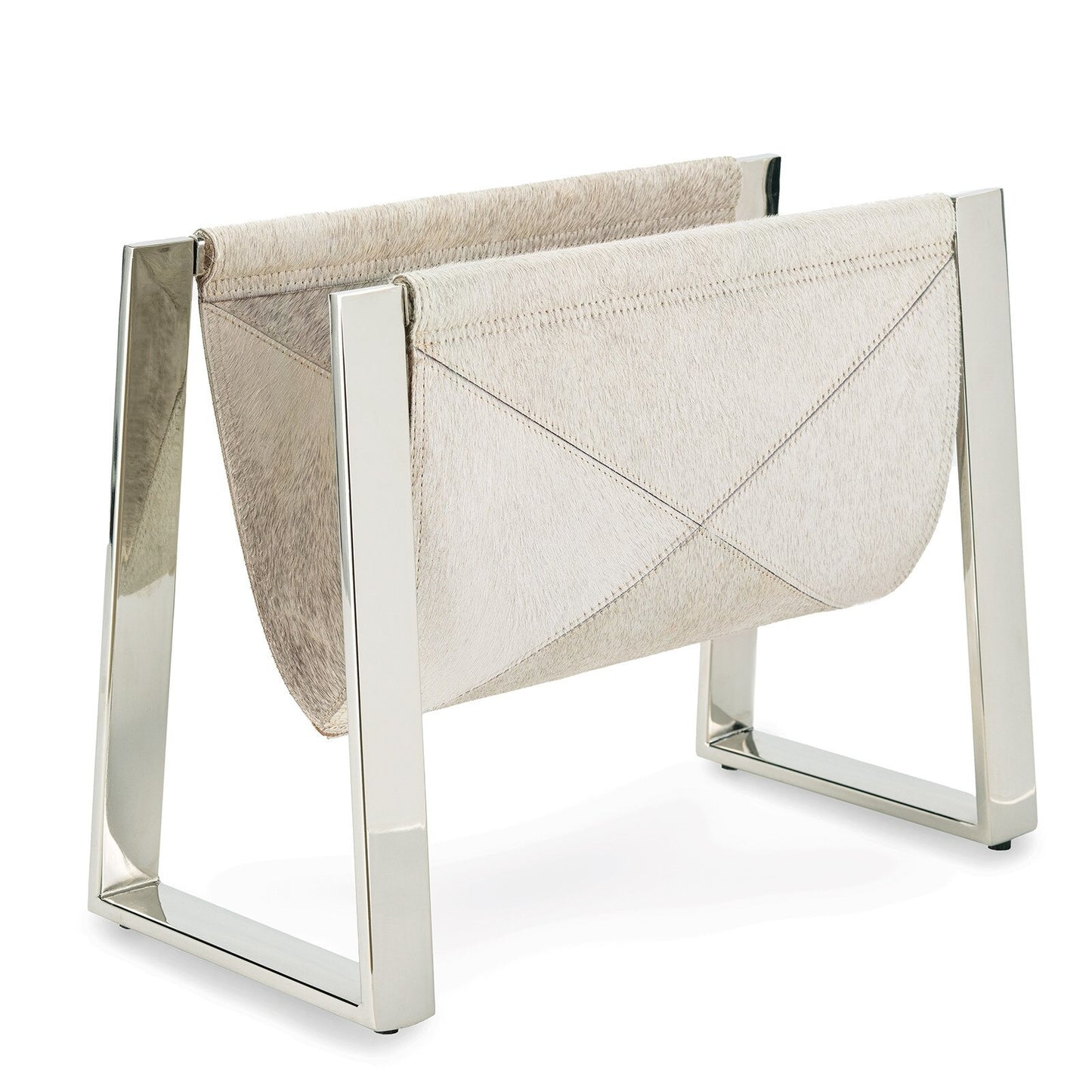 Andres Hair on Hide Magazine Rack (Polished Nickel).