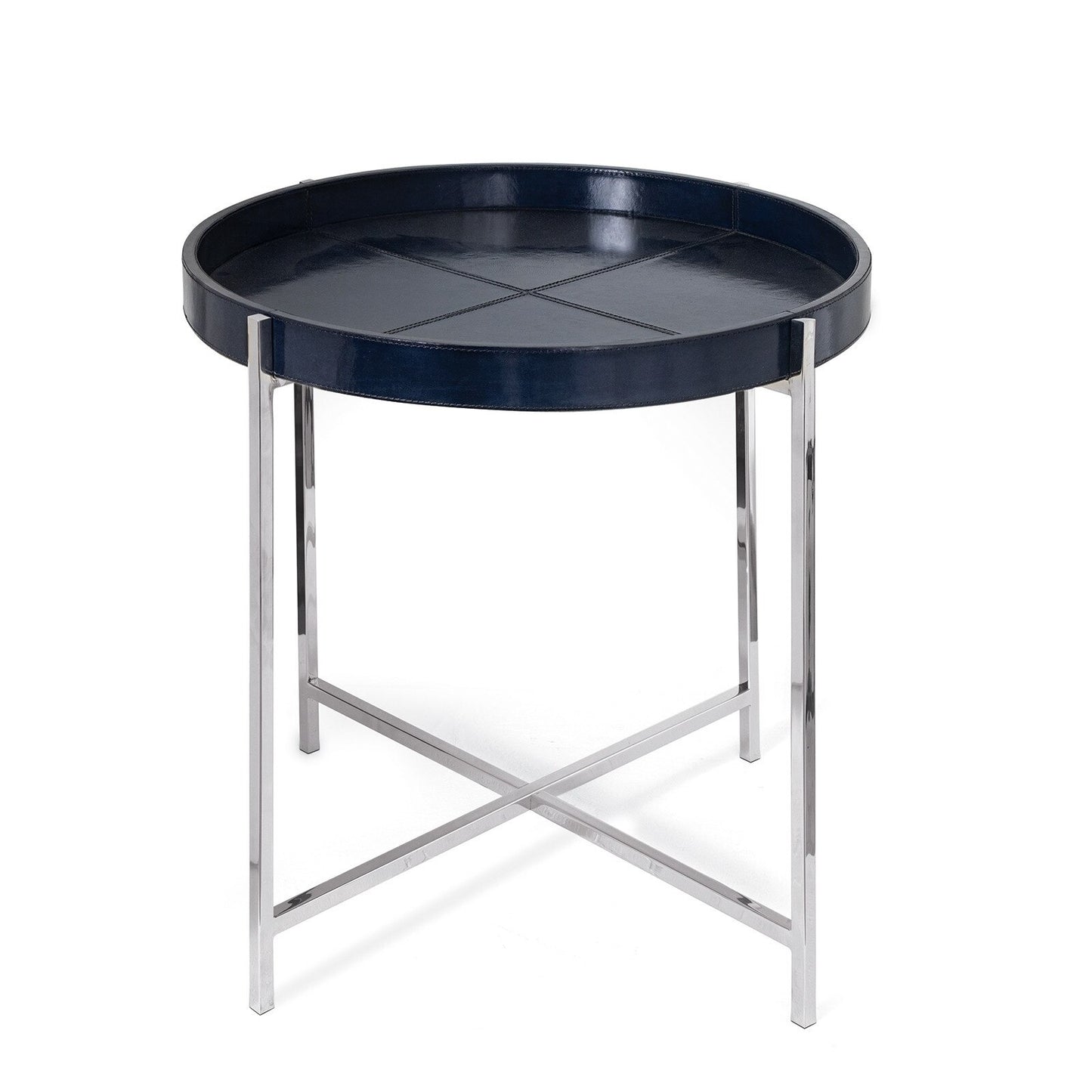 Derby Leather Tray Table (Blue).