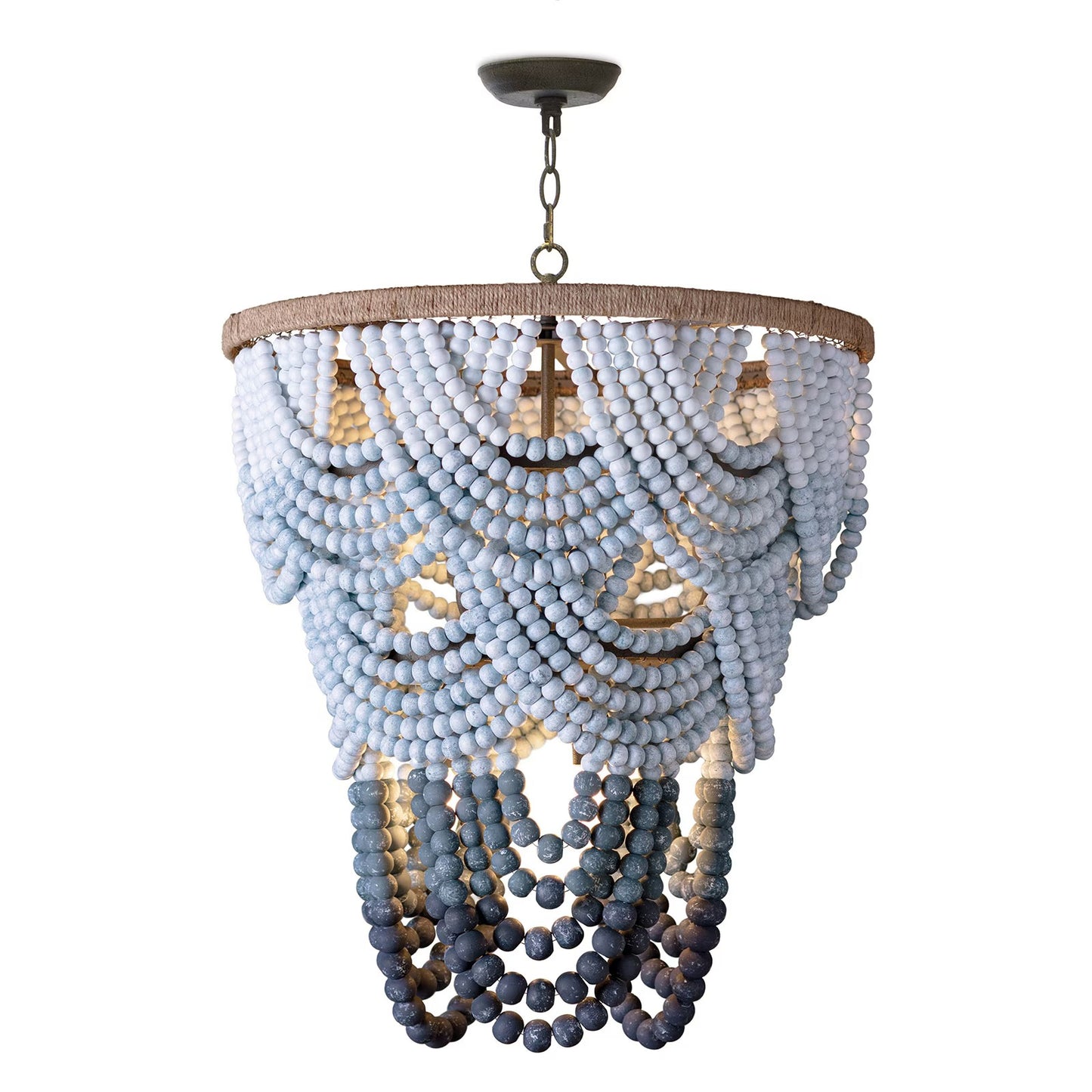 Ombre Wood Bead Chandelier.