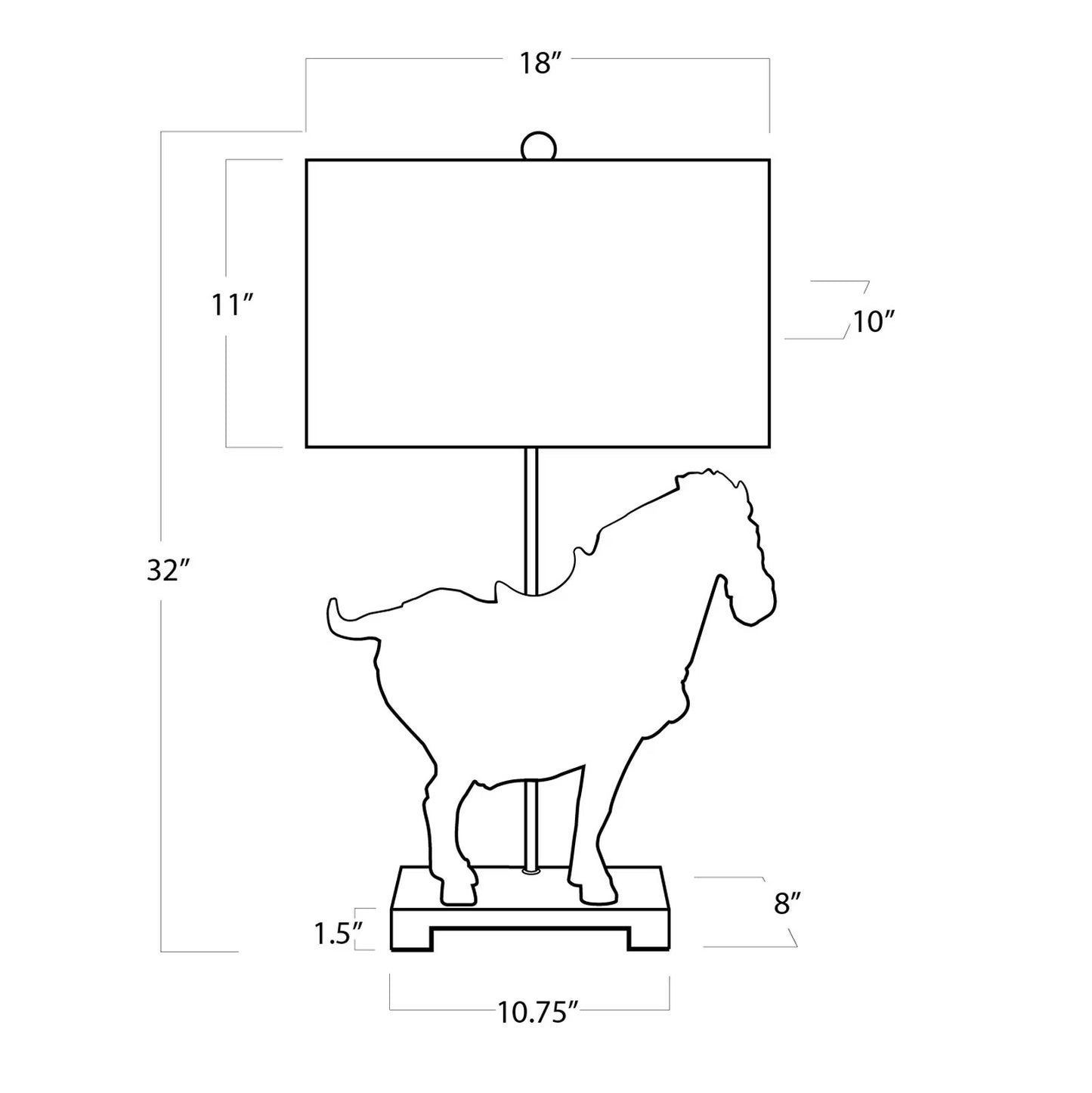 Dynasty Horse Table Lamp Pair.
