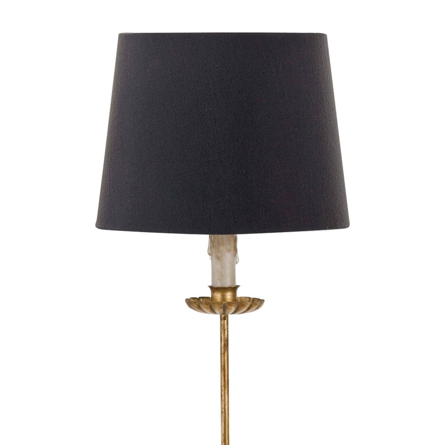 Clove Stem Buffet Table Lamp With Black Shade.