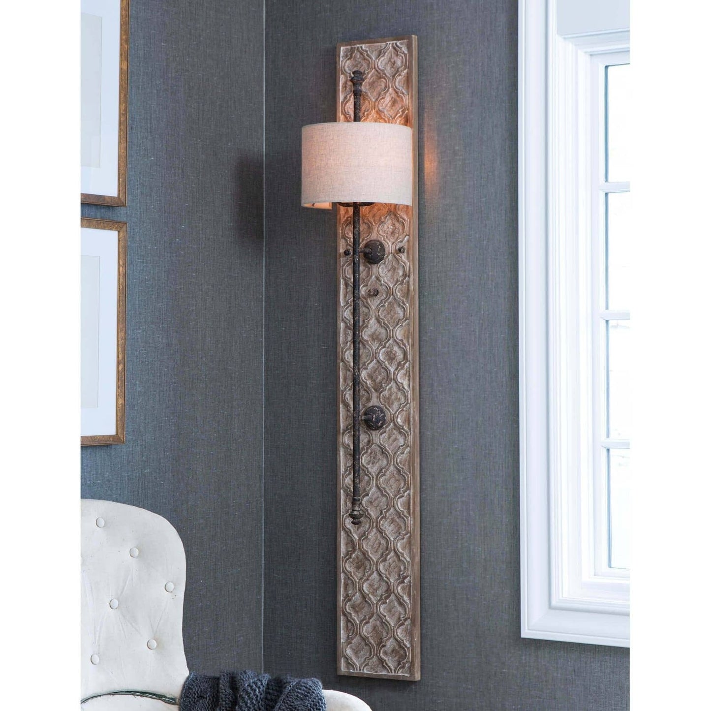 Carved Panel Sconce.