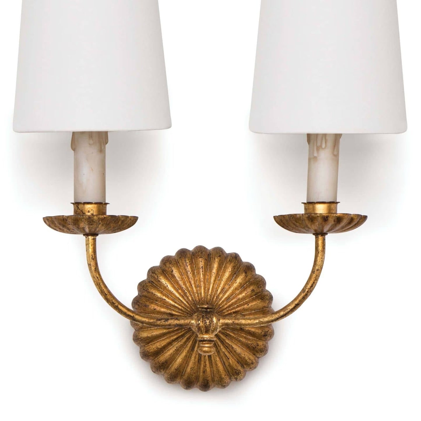 Clove Sconce Double (Antique Gold Leaf).