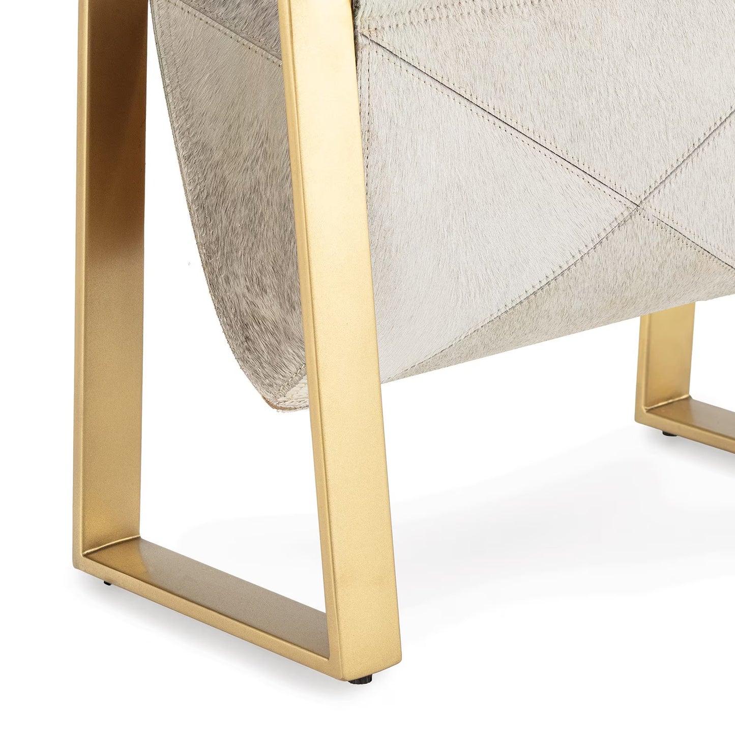 Andres Hair on Hide Magazine Rack (Brass).