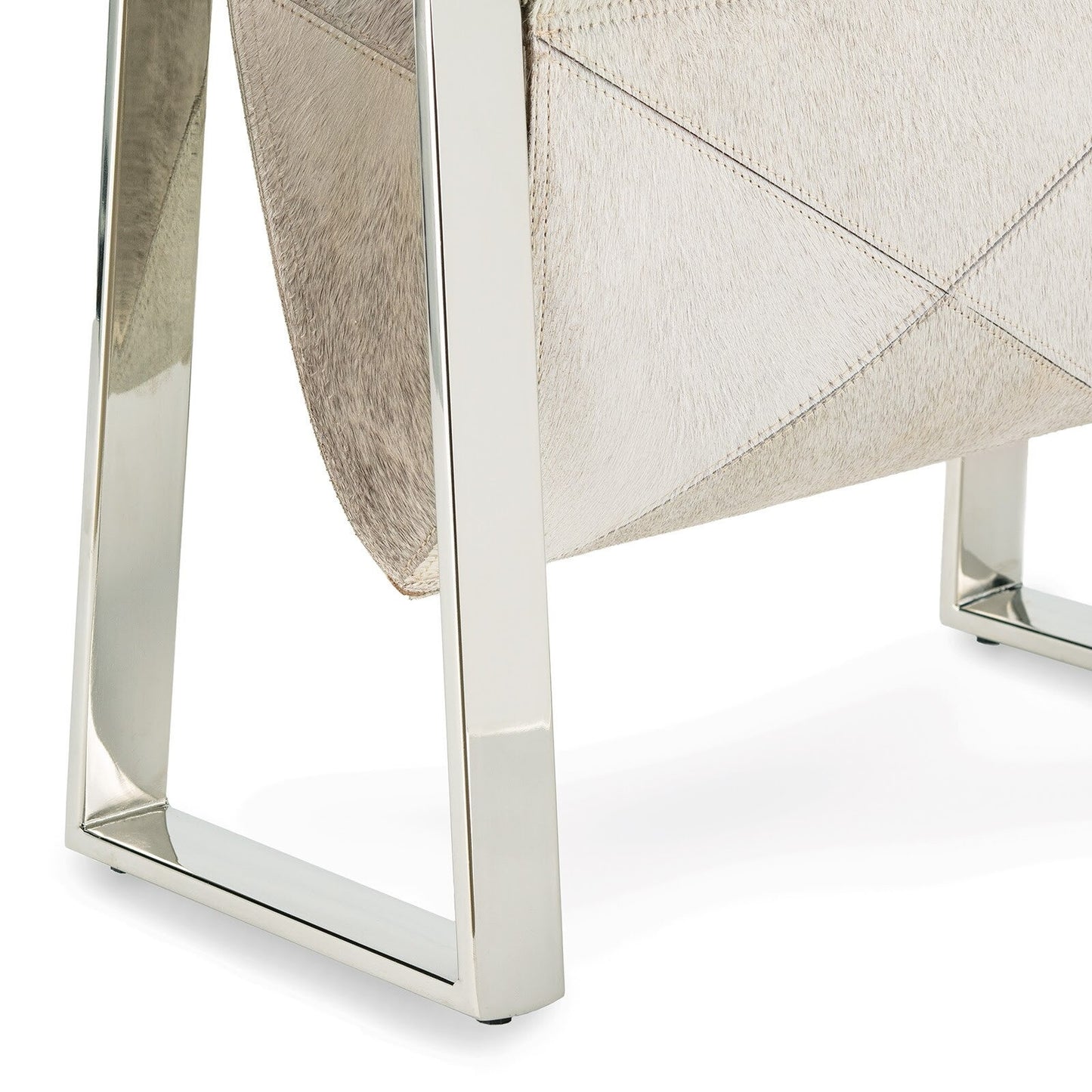 Andres Hair on Hide Magazine Rack (Polished Nickel).