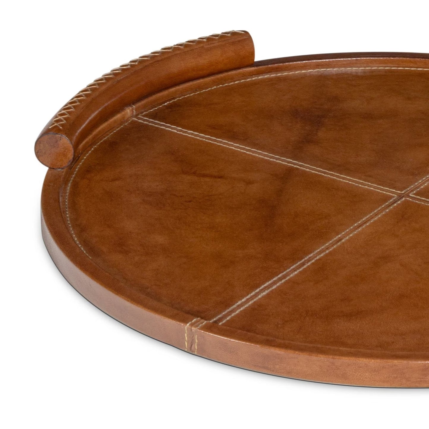 Forte Leather Tray Round (Cognac).