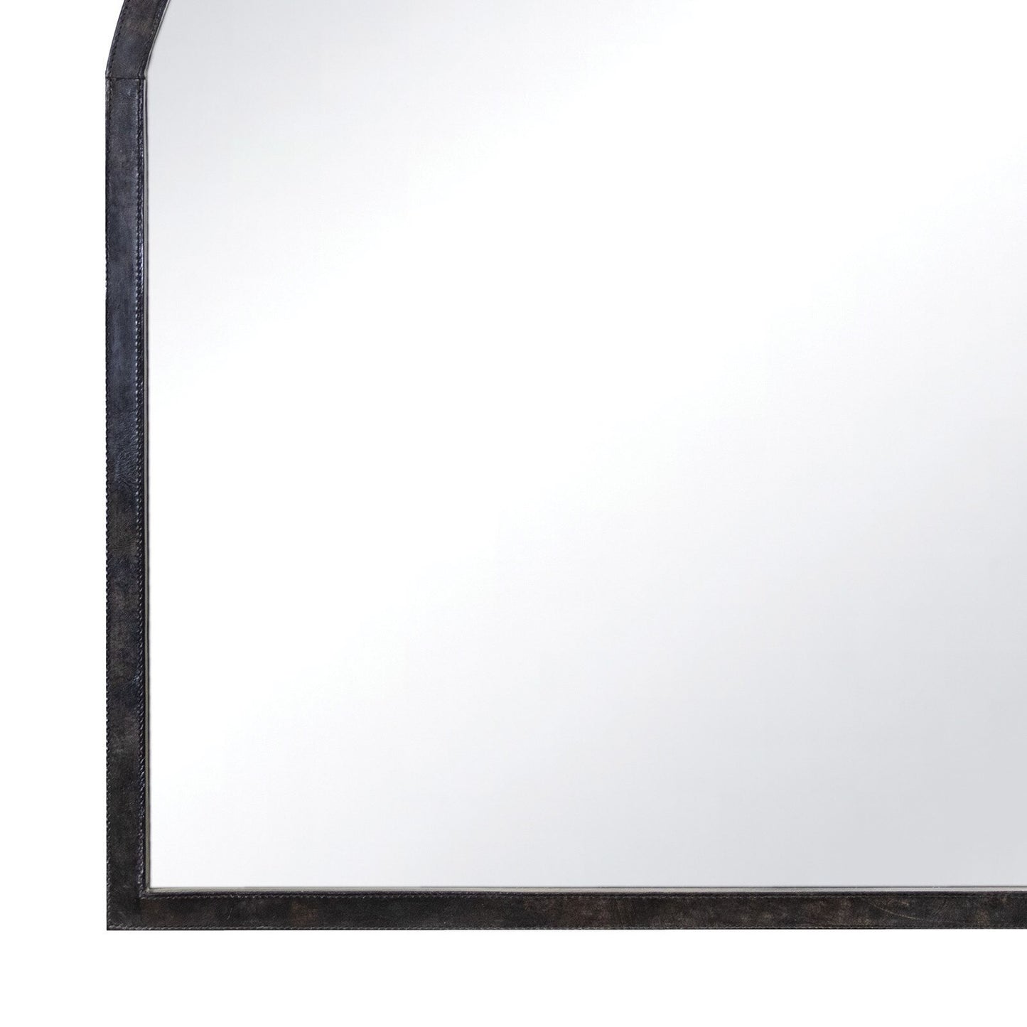 Knox Leather Mantle Mirror (Black).