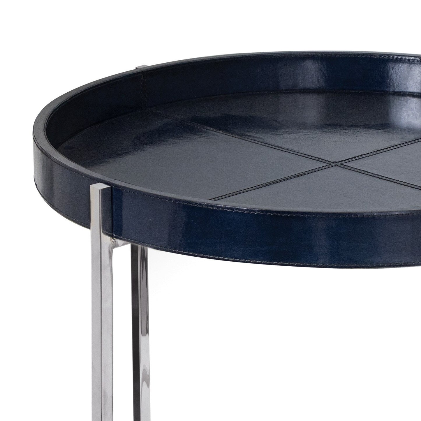 Derby Leather Tray Table (Blue).
