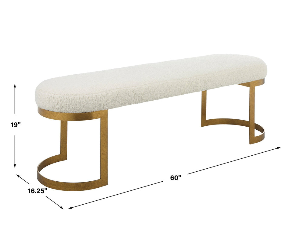 Infinity Gold Bench - #shop_name Benches & Ottomans & Stools