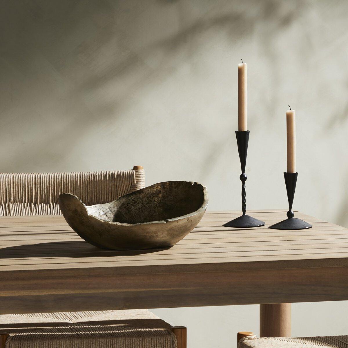 Jagen Outdoor Bowl - Rustic Cast Aluminum.