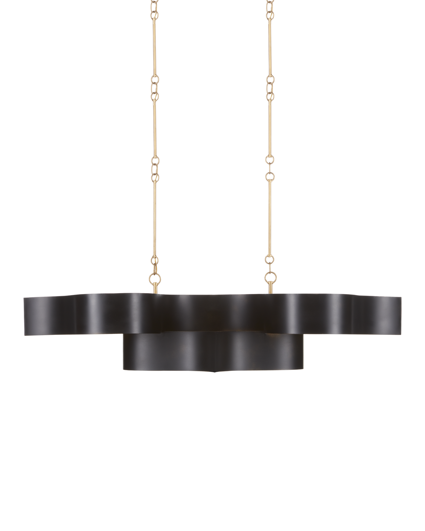 Grand Lotus Oval Black Chandelier.
