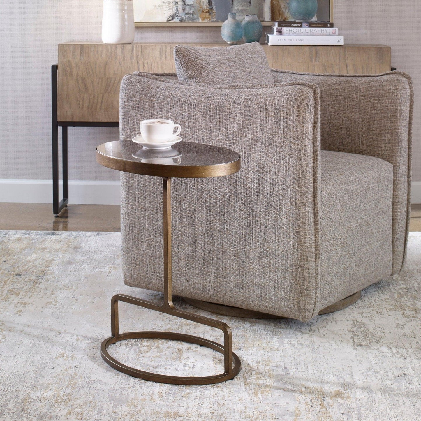 Jessenia Stone Accent Table.