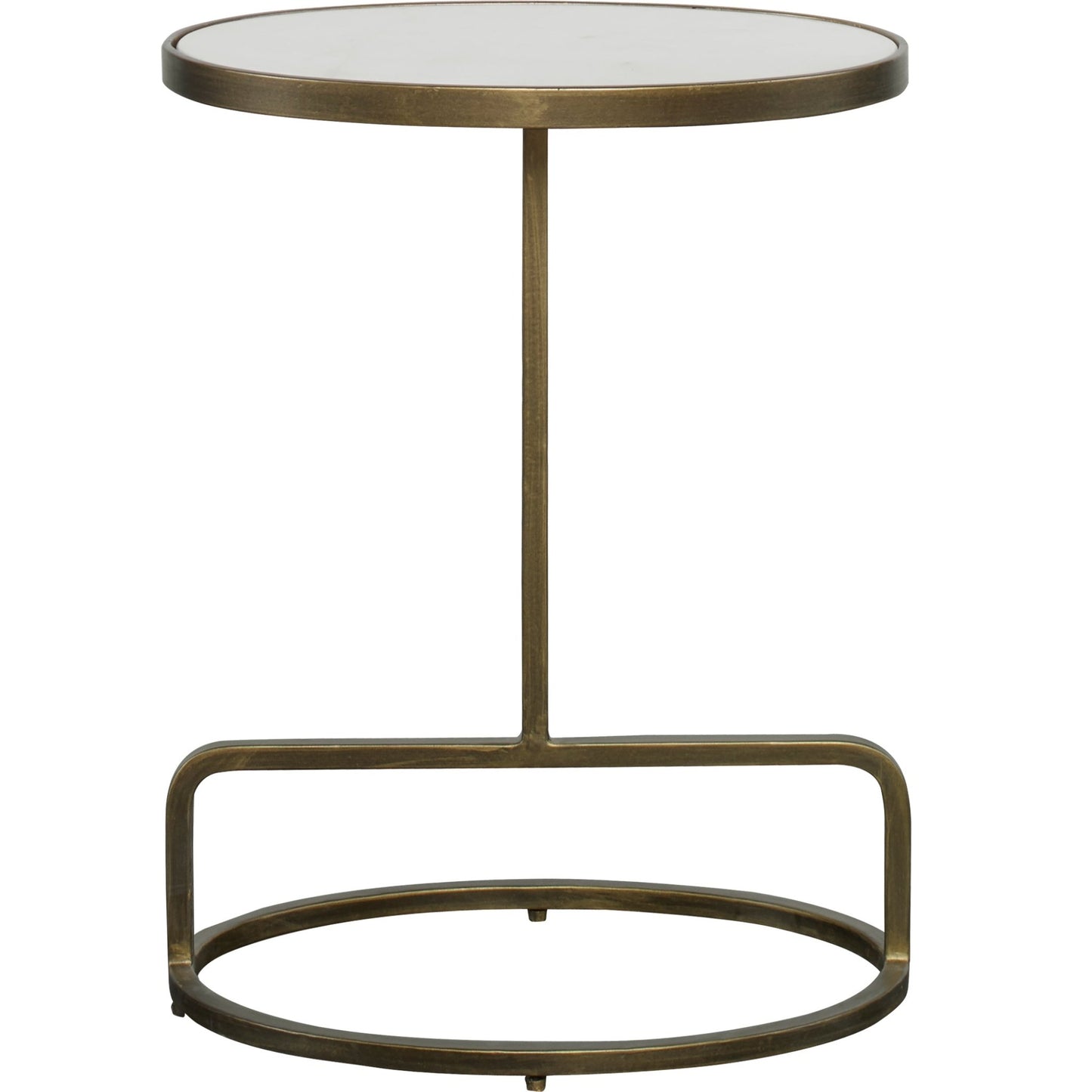Jessenia White Marble Accent Table.