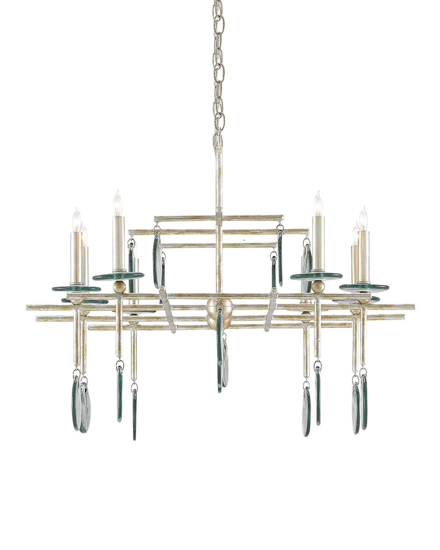 Sethos Silver Rectangular Chandelier.