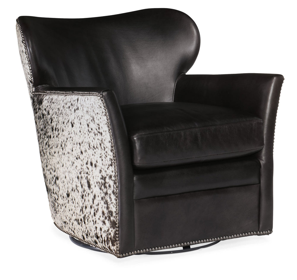 Kato Leather Swivel Chair w/ Salt Pepper HOH - #shop_name