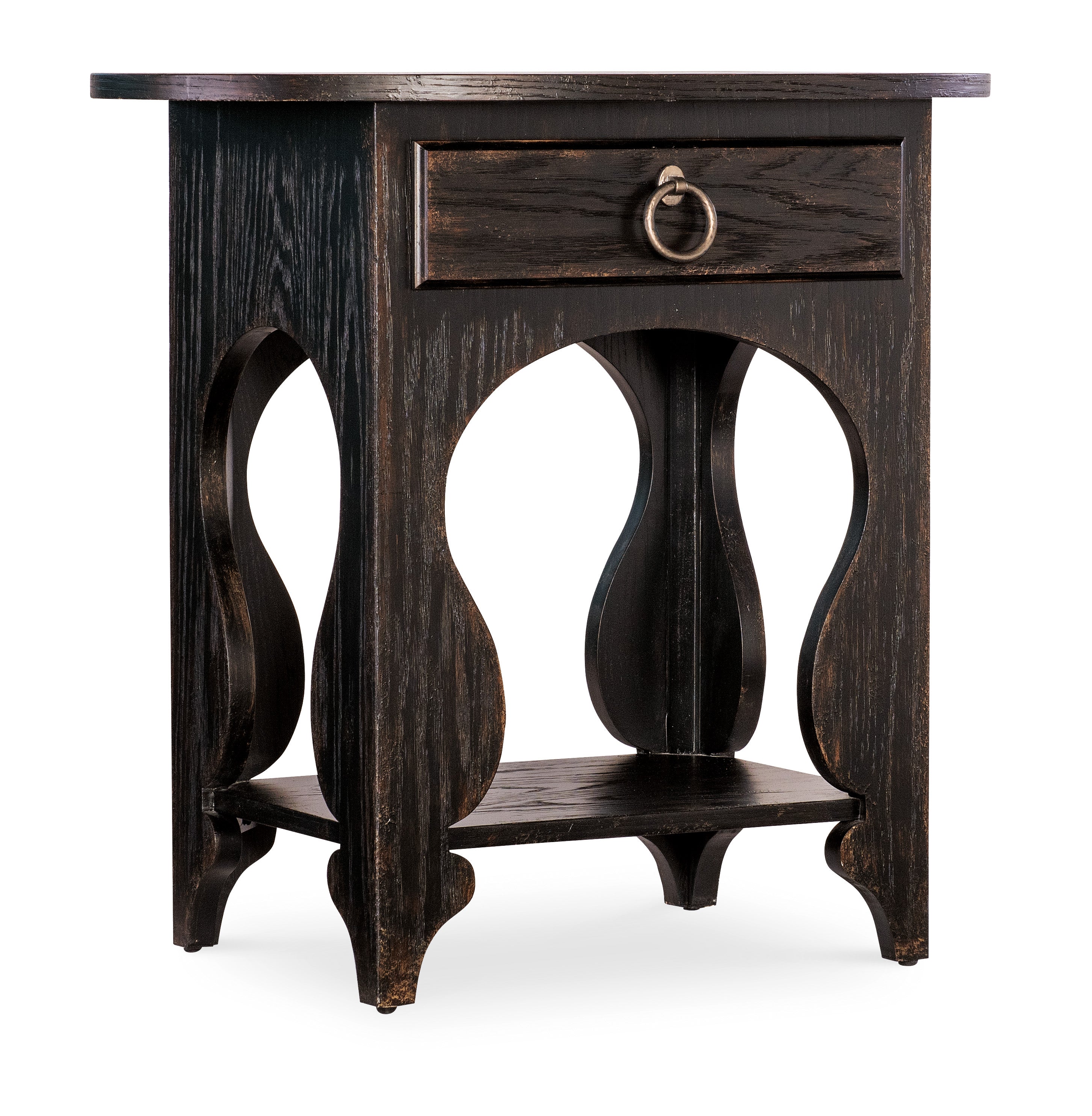 Americana One-Drawer Oval Nightstand - Black – Outrageous Interiors and ...