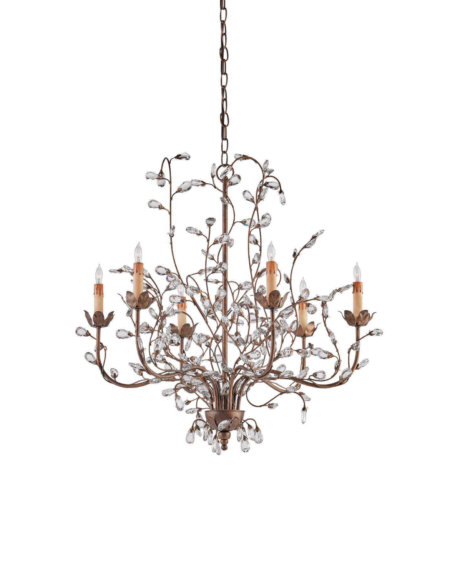Crystal Bud Medium Gold Chandelier.