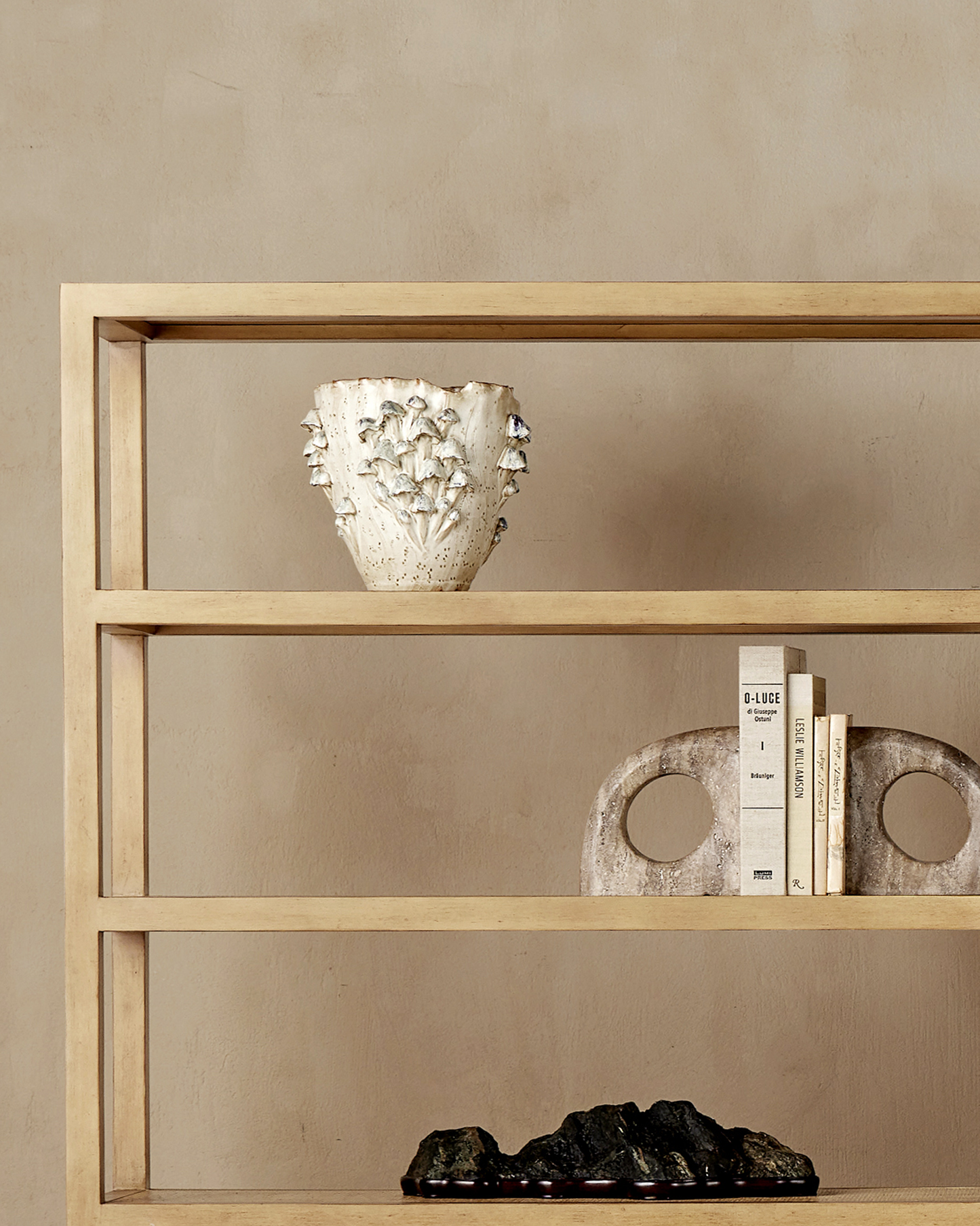 Black Forest Mushrooms Large Ivory Vase.