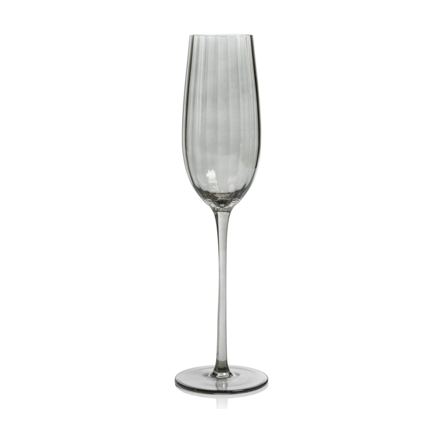 Madeleine Optic Champagne Flute Smoke Glass - Set of 4.