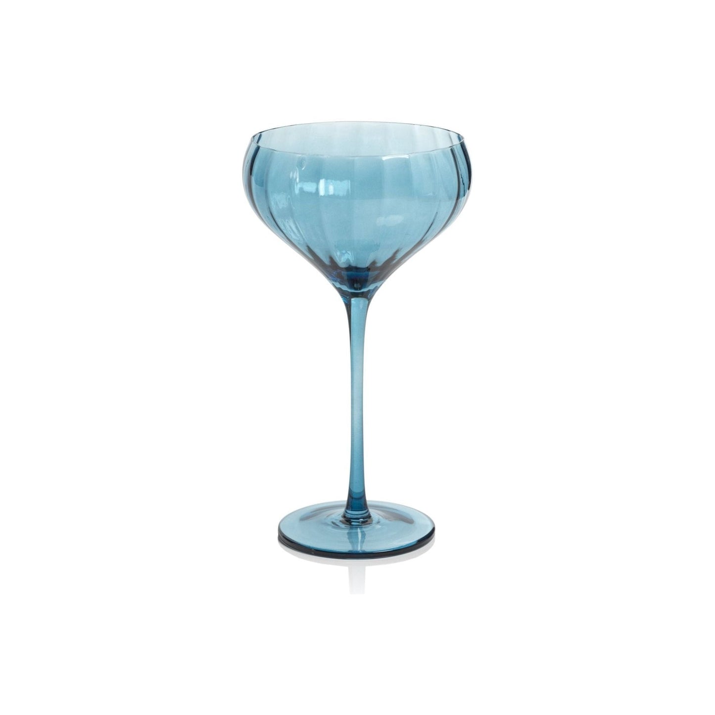 Madeleine Optic Cocktail Blue Azure Glass - Set of 4.