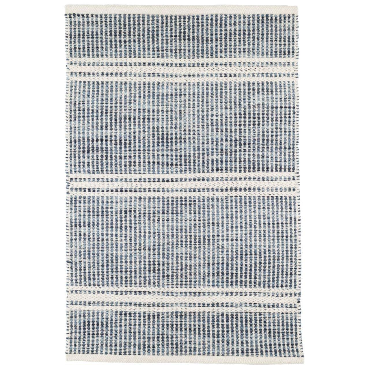 Malta Blue Handwoven Wool Rug.