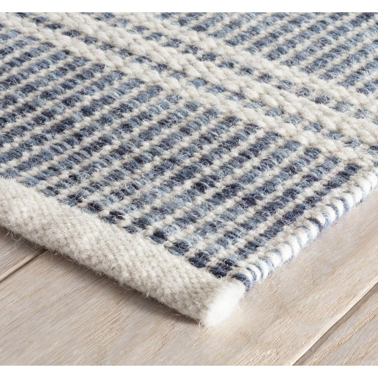 Malta Blue Handwoven Wool Rug.