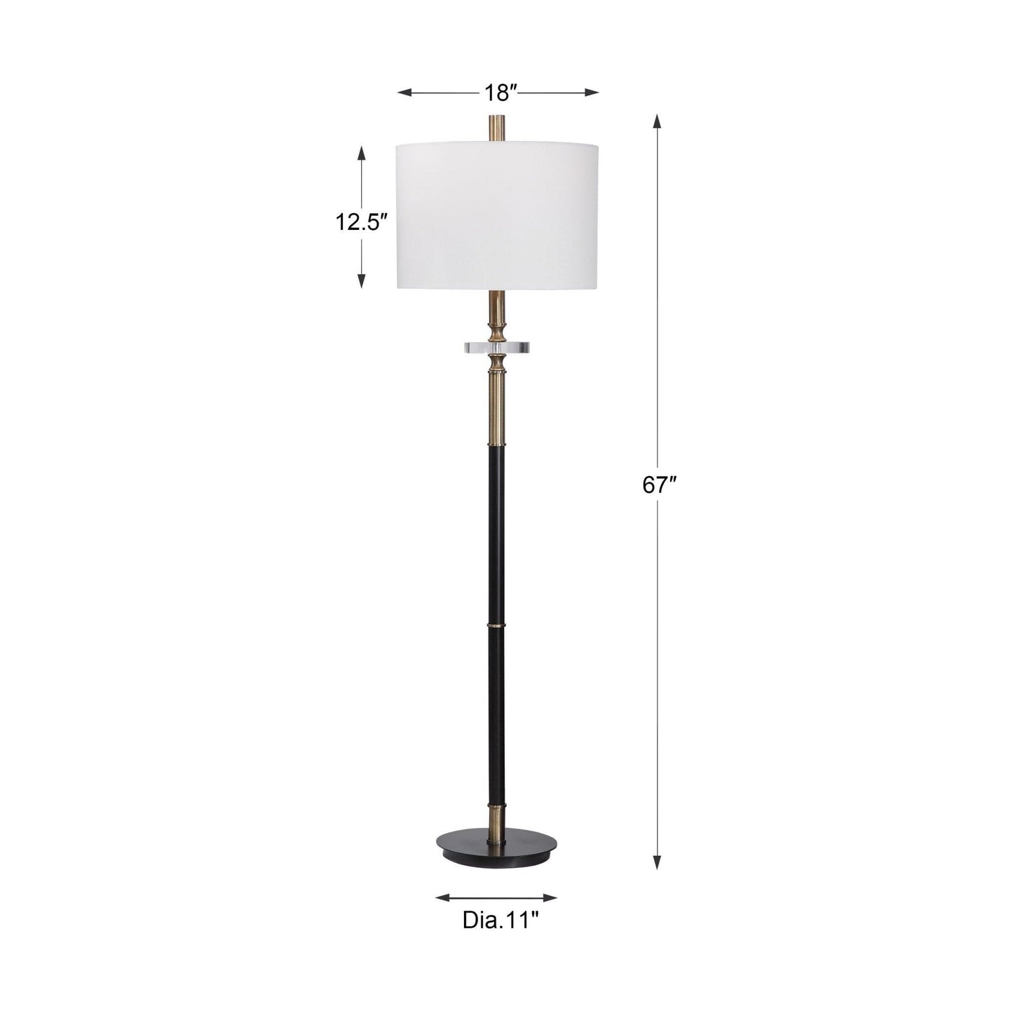 Maud Aged Black Floor Lamp.