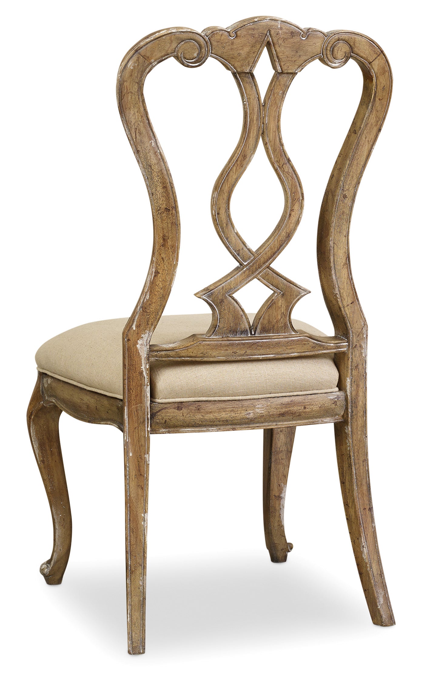 Chatelet Splatback Side Chair - Pecky Pecan Veneers.