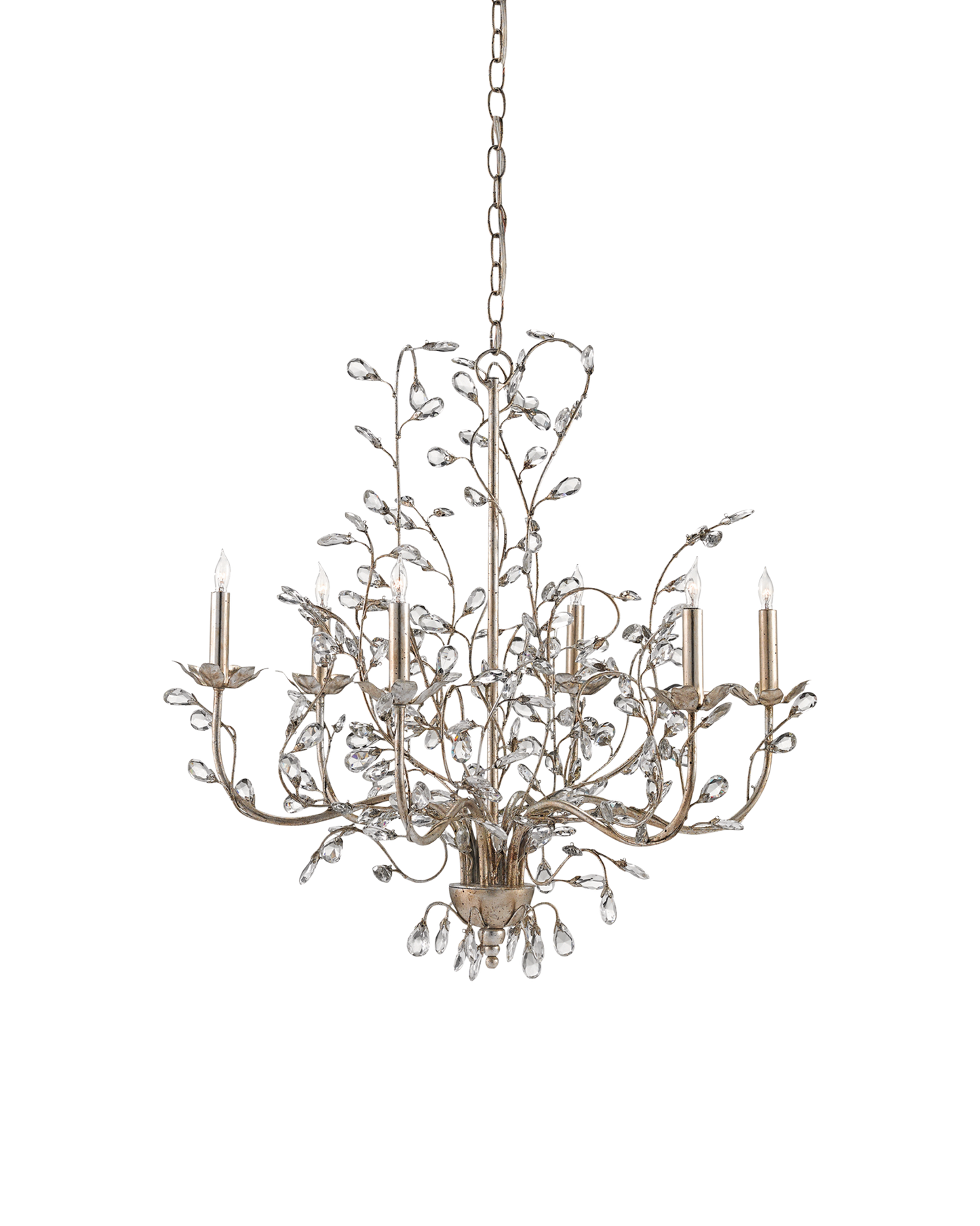 Crystal Bud Medium Silver Chandelier.