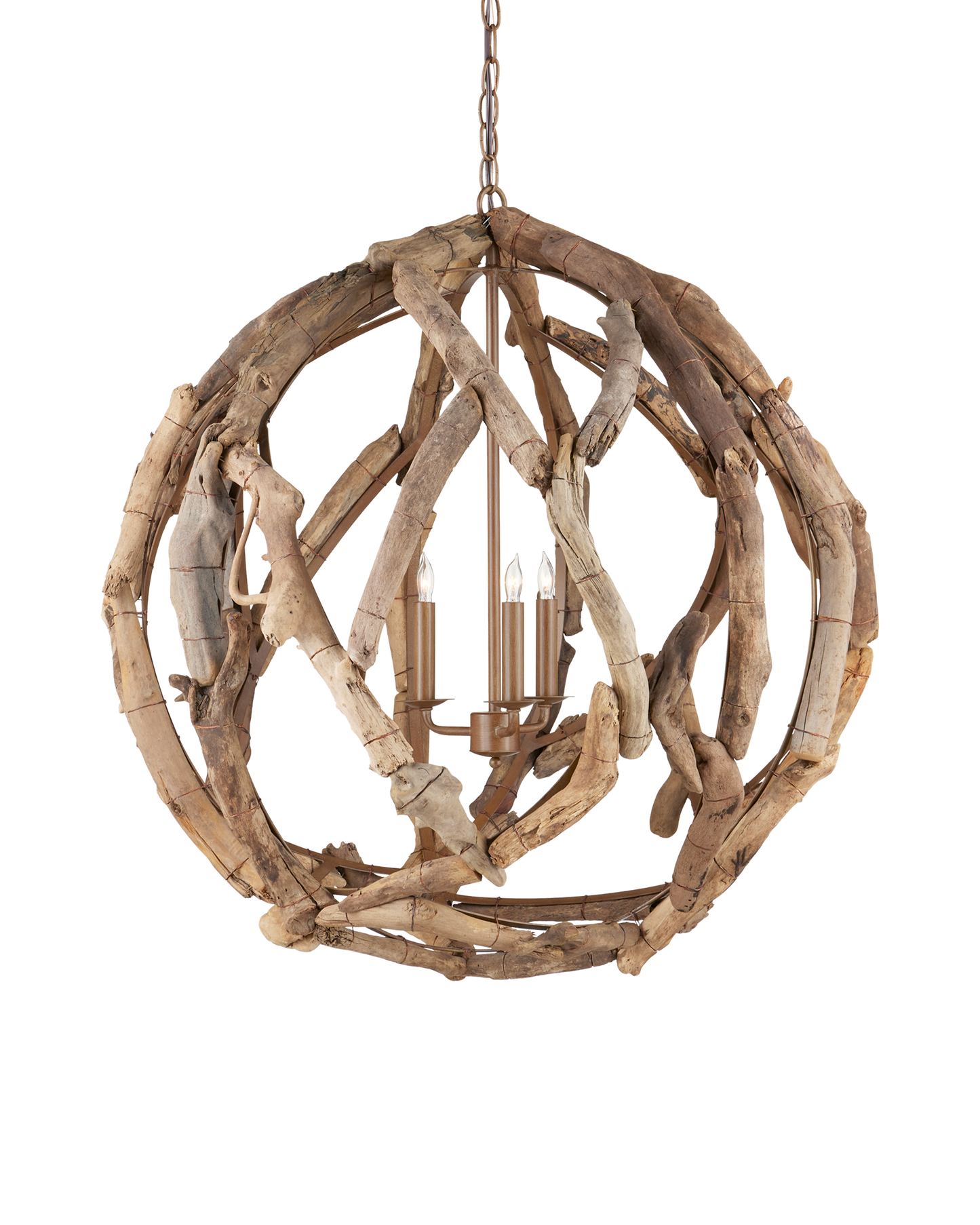Driftwood Orb Chandelier.