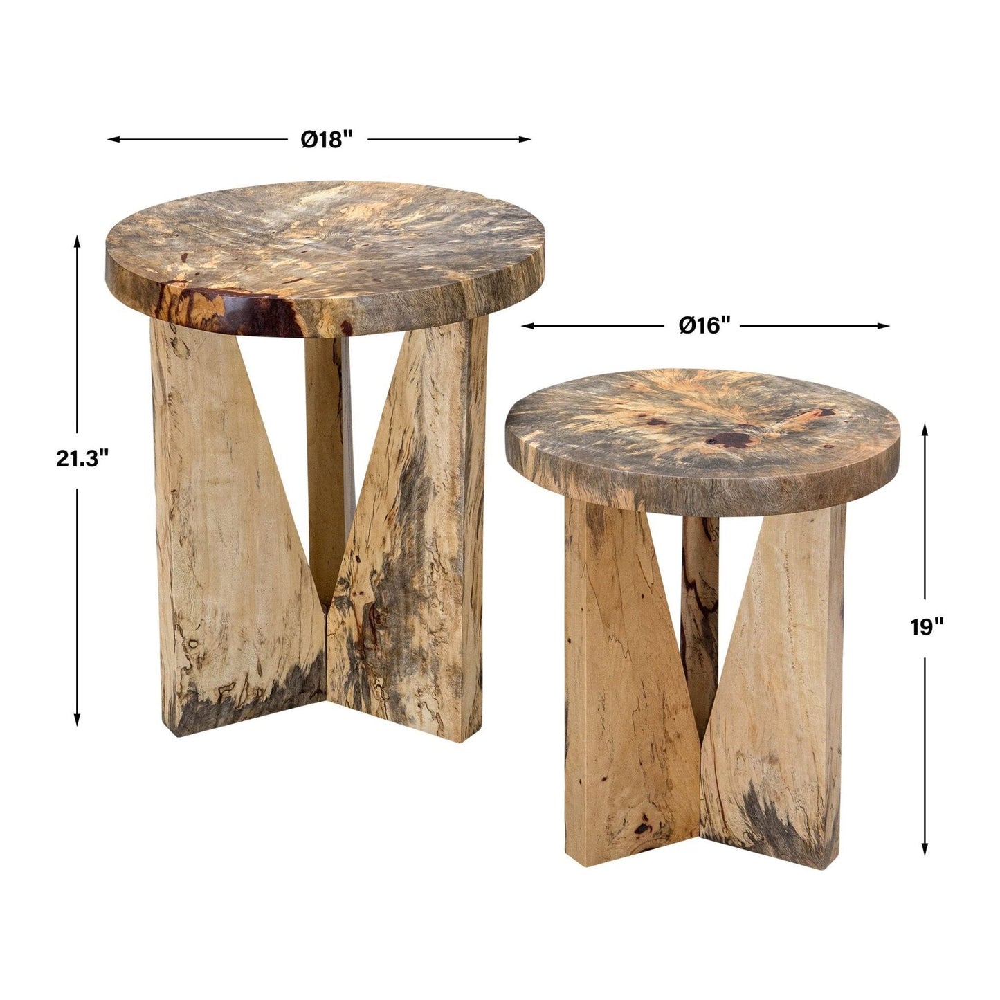 Nadette Natural Nesting Tables, S/2.