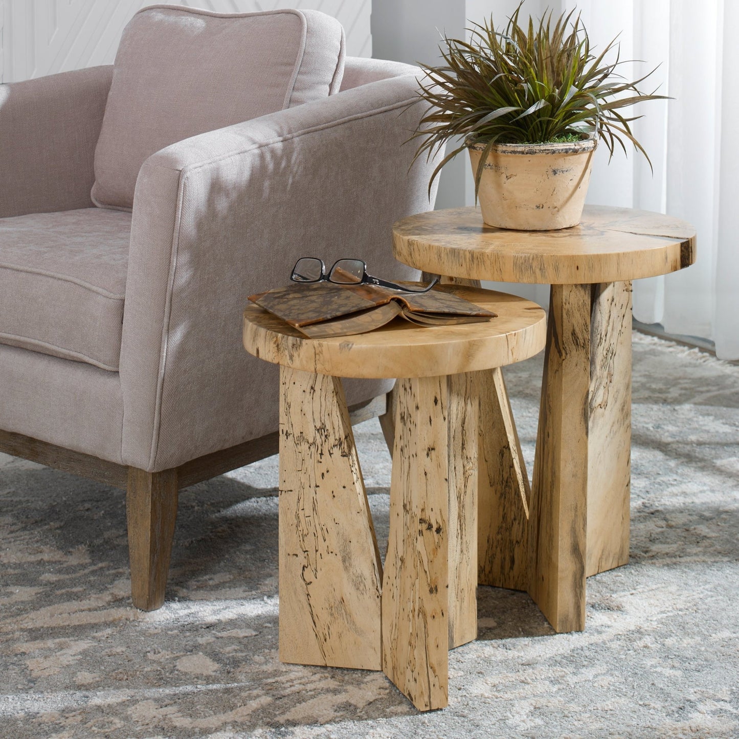 Nadette Natural Nesting Tables, S/2.