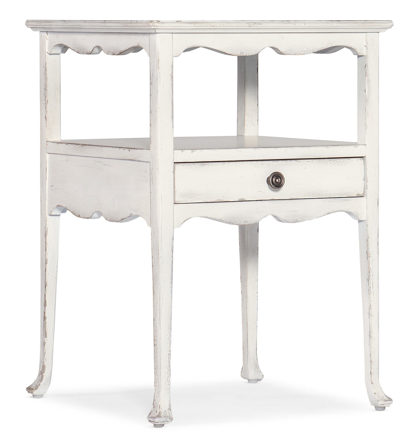 Charleston One-Drawer Accent Table - Magnolia White.