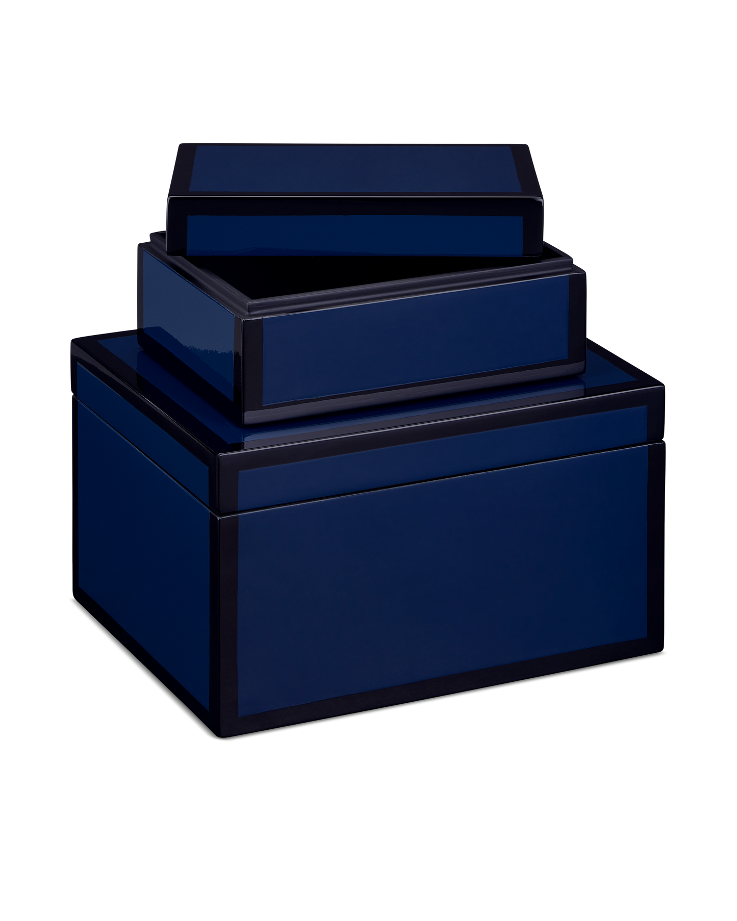 Navy Lacquer Box Set of 2.