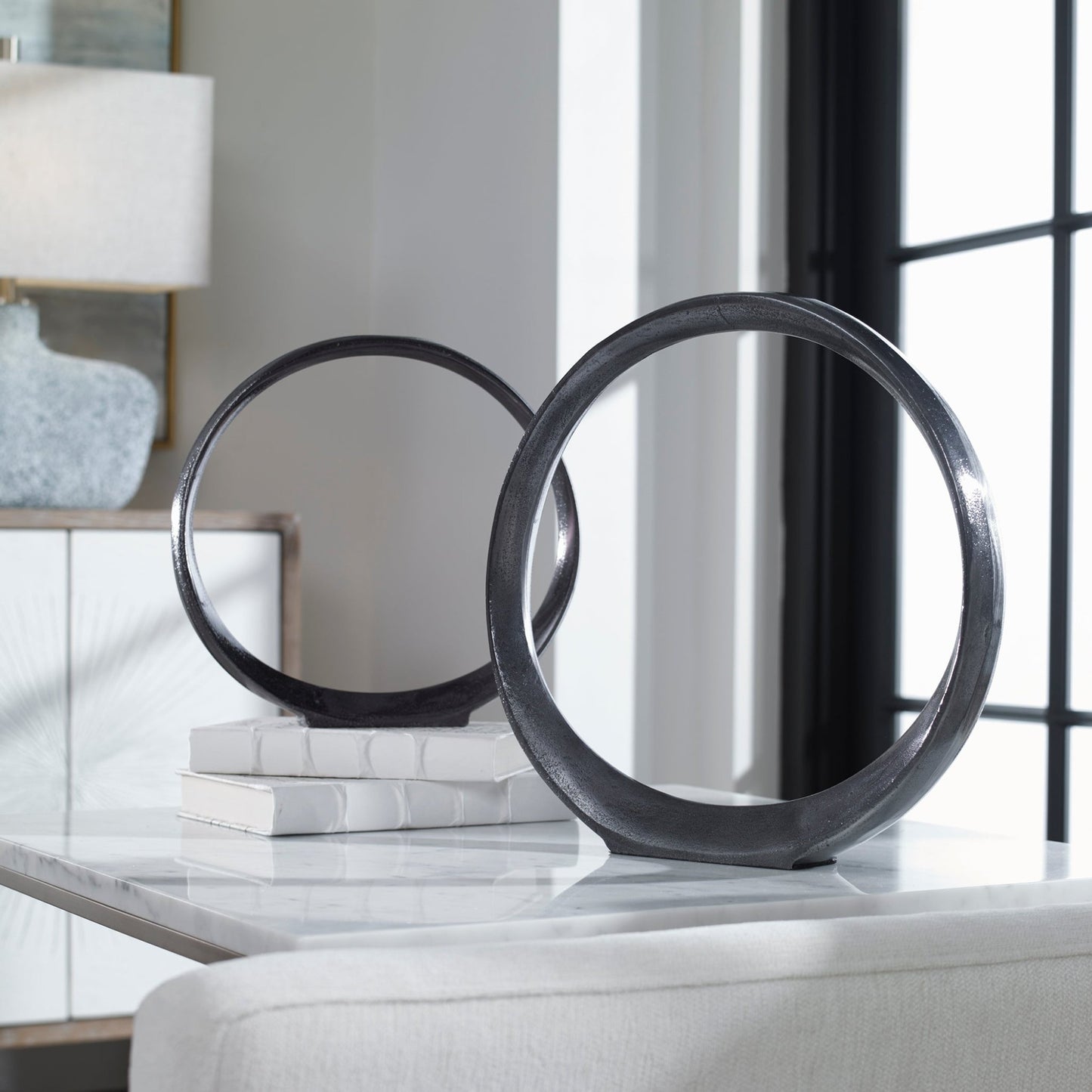 Orbits Black Ring Sculptures, S/2.