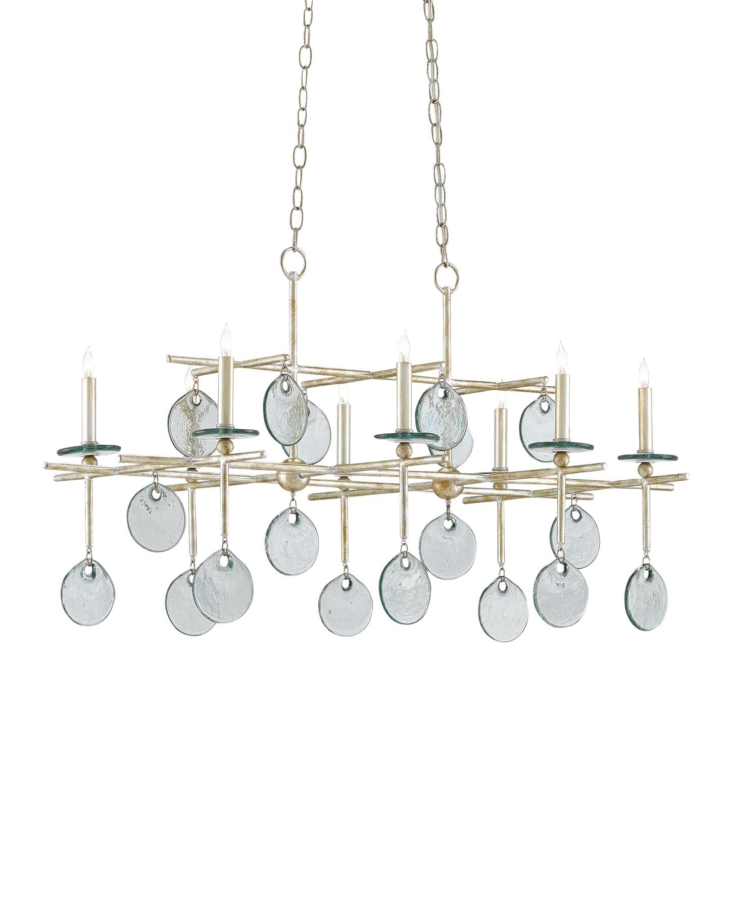 Sethos Silver Rectangular Chandelier.