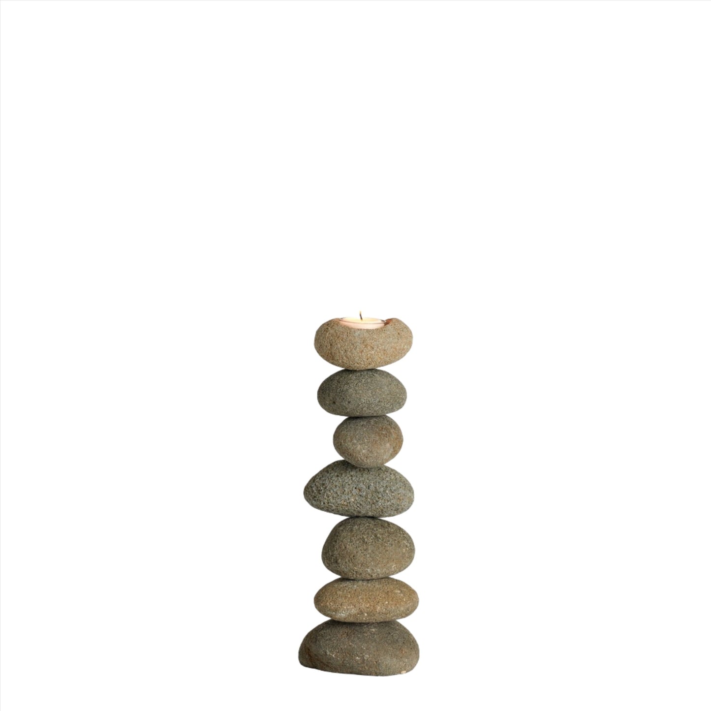 PebbleStack™ Candleholder 4.3 dia x 11.8 in..