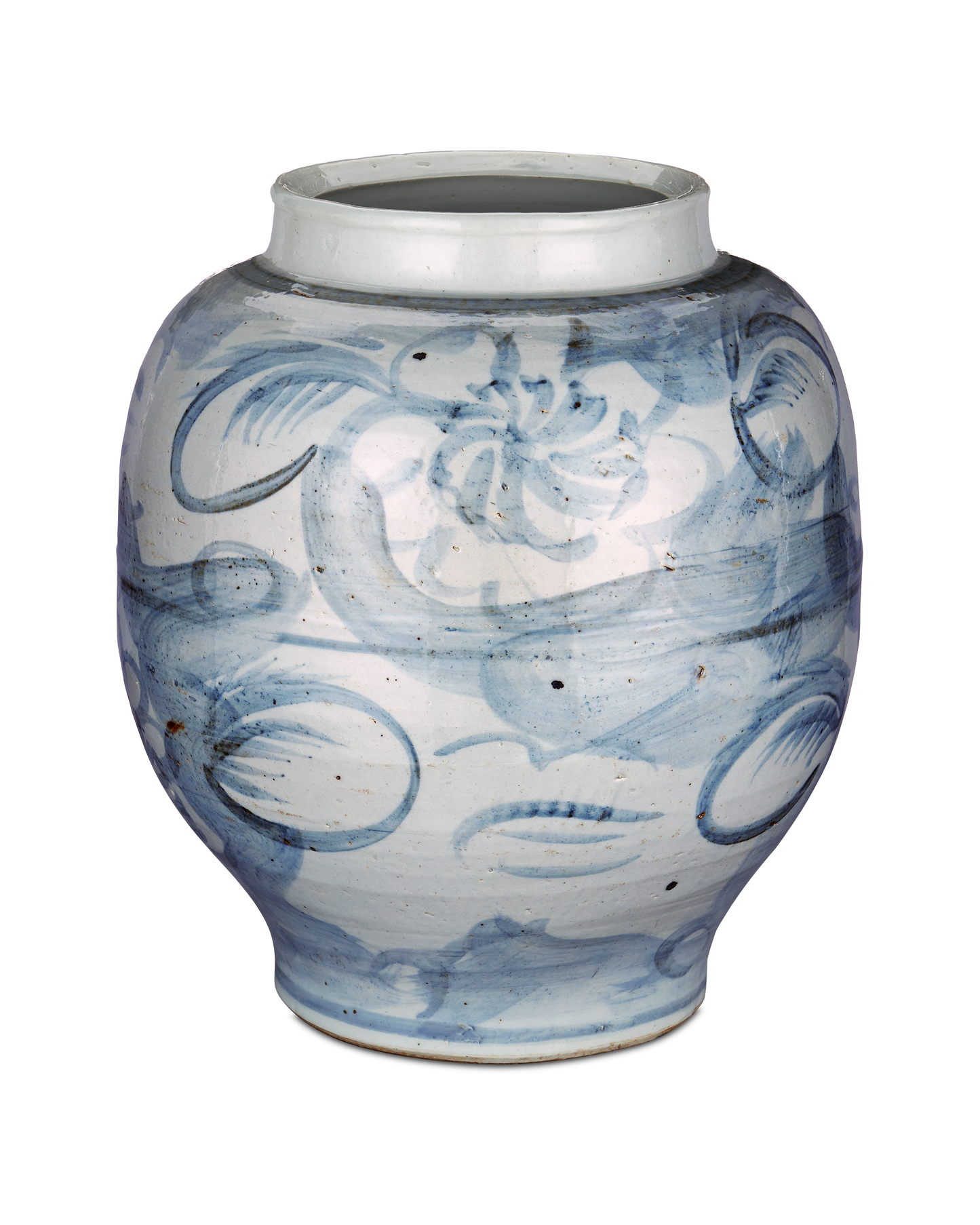 Ming-Style Countryside Large Preserve Pot.