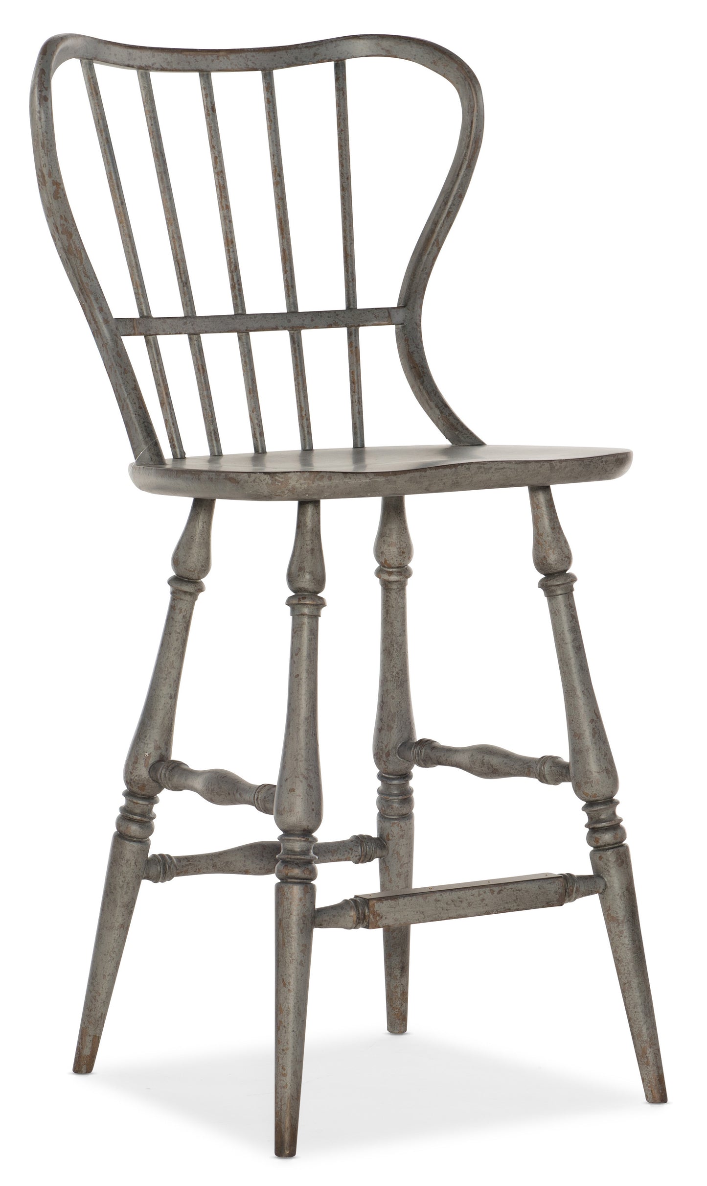 Ciao Bella Spindle Back Bar Stool-Speckled Gray.