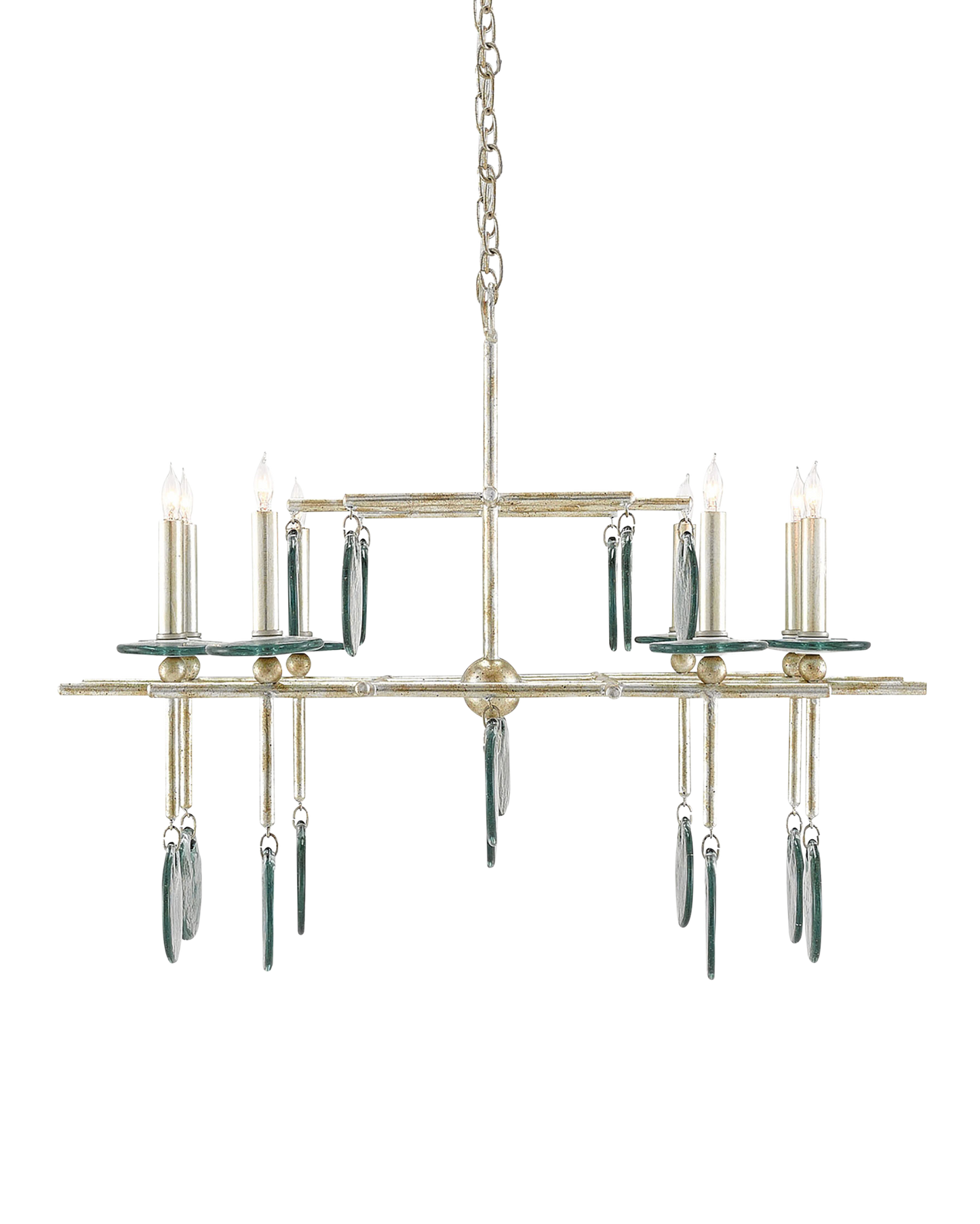 Sethos Silver Rectangular Chandelier.
