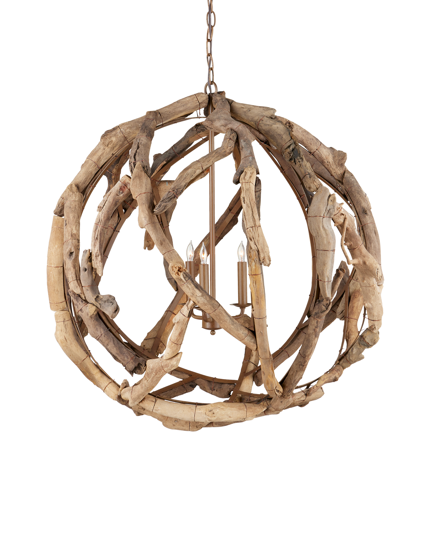 Driftwood Orb Chandelier.